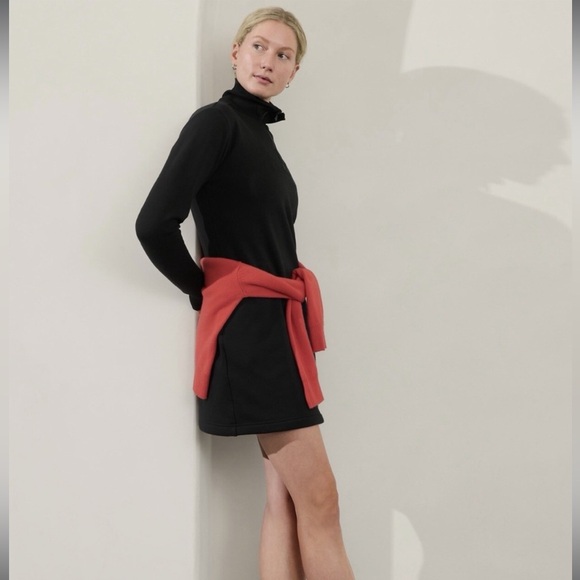 Athleta Dresses & Skirts - Athleta Cozy Karma 1/2 Zip Dress Black